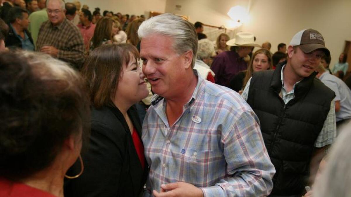 California Sen. Andy Vidak (R-Hanford), center, attends a gathering in Hanford in November 2010.