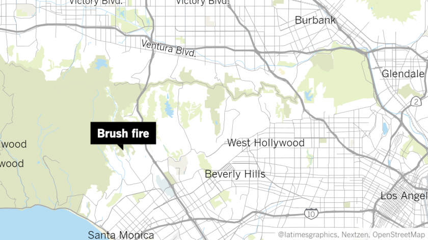 Brentwood Los Angeles Map Firefighters knock down brush fire in Brentwood Los Angeles Times Brentwood Los Angeles Map Firefighters knock down brush fire in Brentwood Los Angeles Times