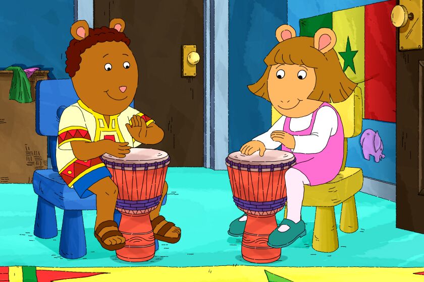 Cheikh and D.W. in a scene from the PBS Kids program, "Arthur."