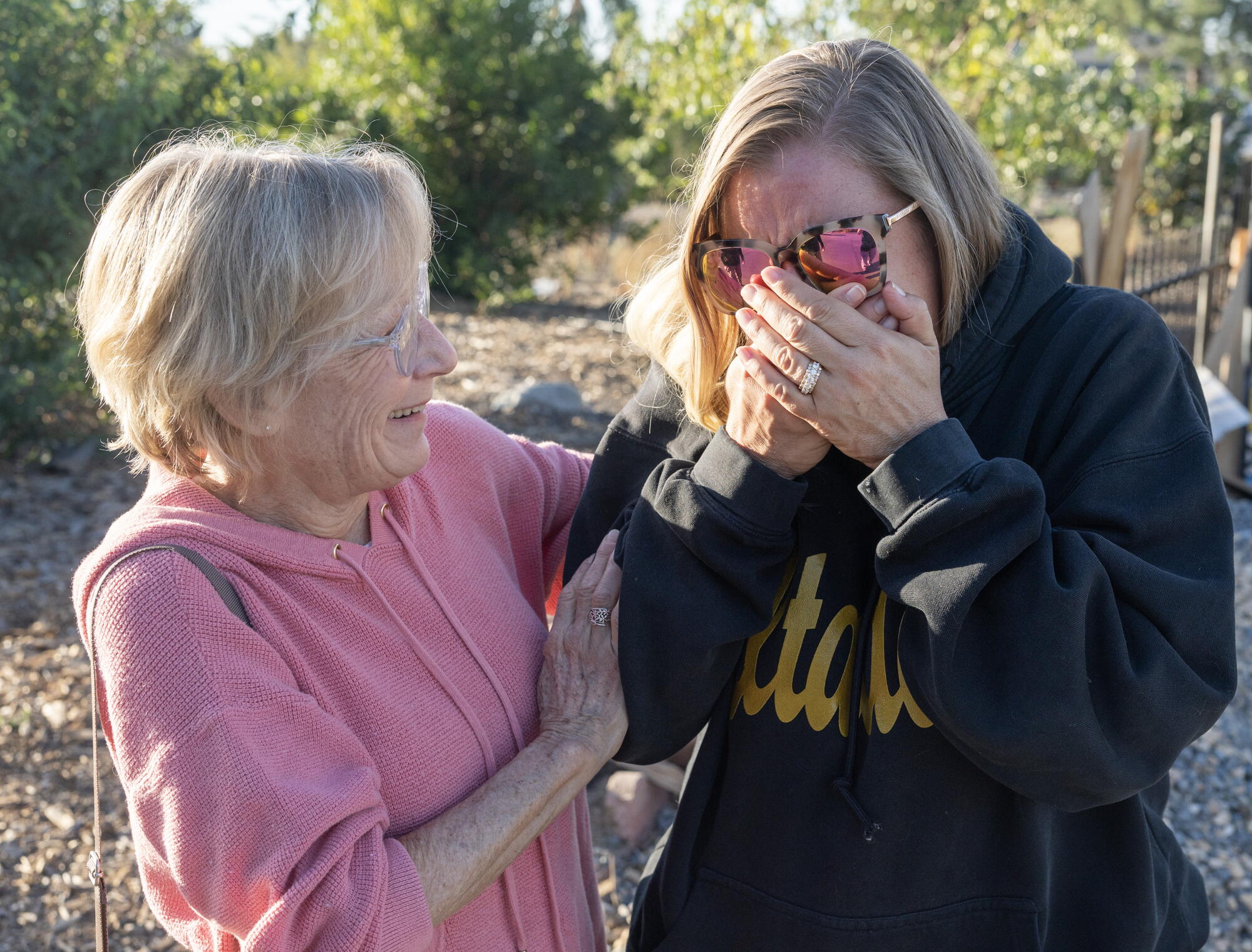 Jonni Miller gets emotional talking with neighbor Lily Knight.