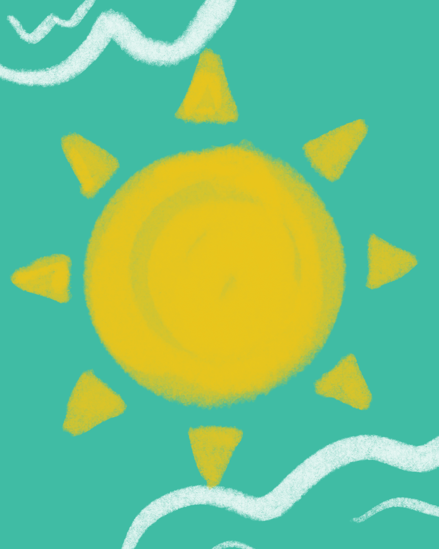 Illustration of the sun and sun rays