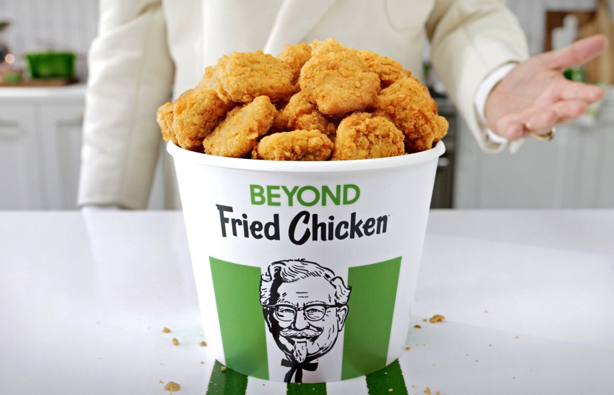 KFC and Beyond Meat are testing a plant-based "chicken" nugget.