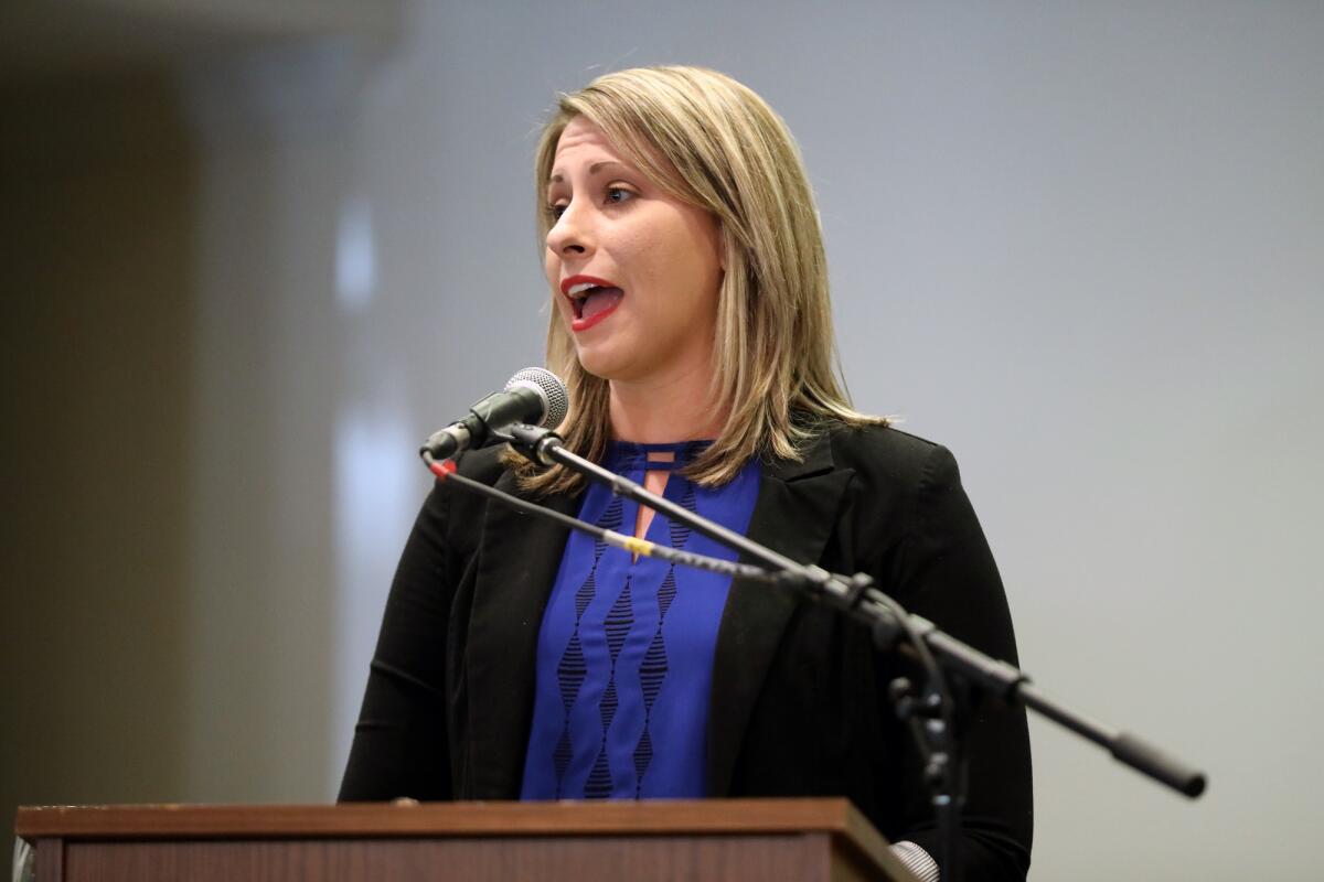 Katie Hill in September 2018, two months before she was elected to Congress.