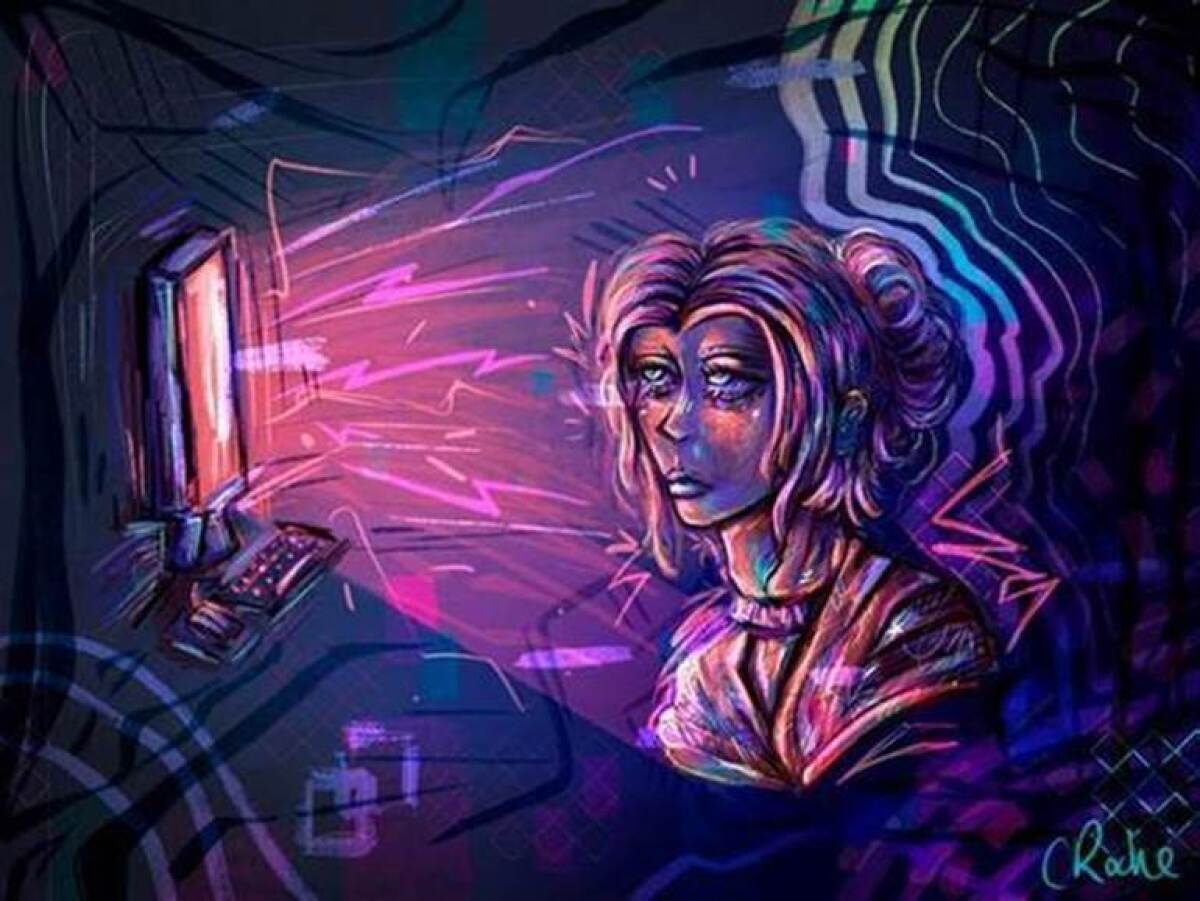 Chloe Grace Roche's "Digital Divide" won the Congressional Art Contest.