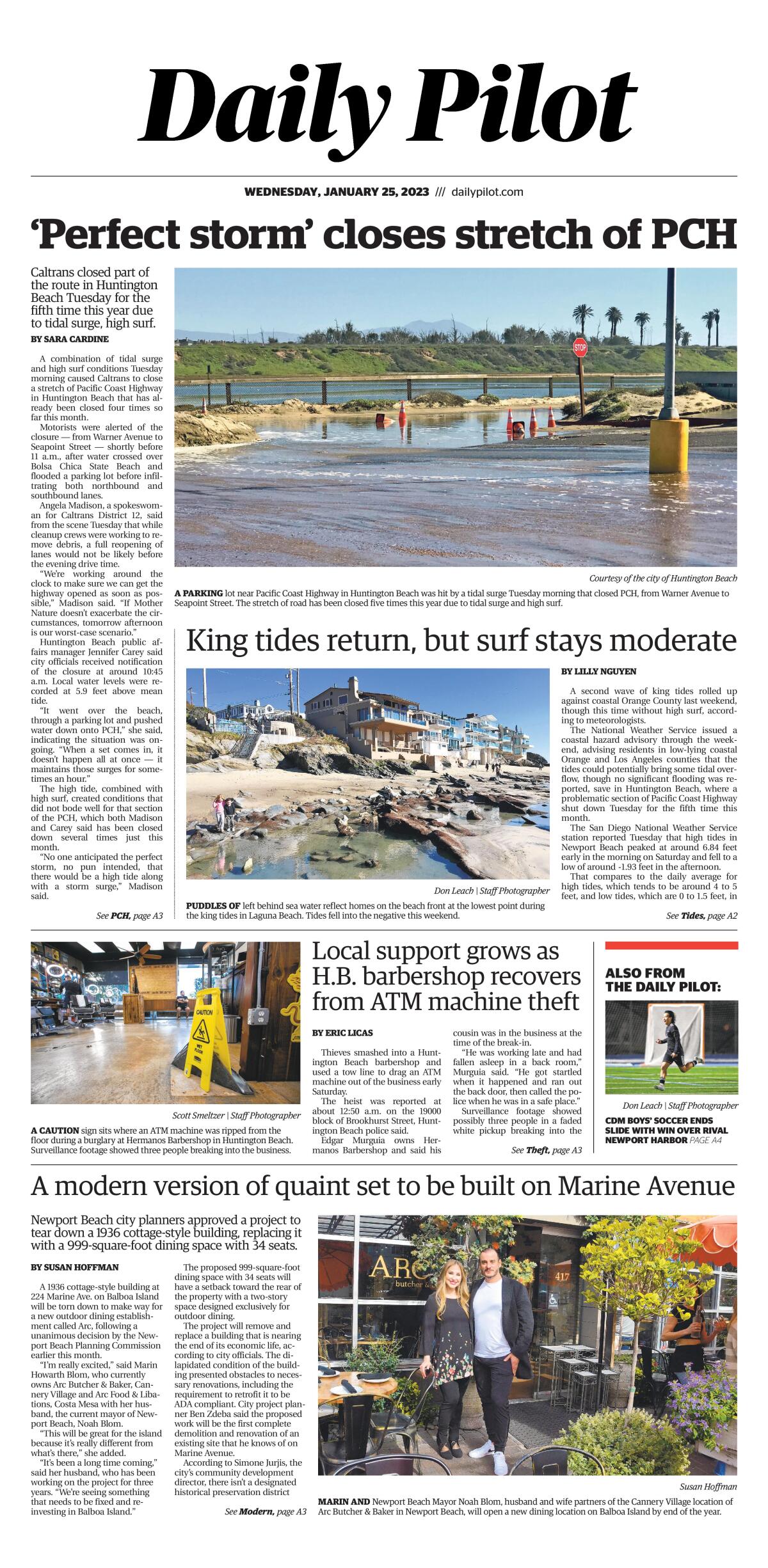 Jan. 25, 2023 Daily Pilot cover