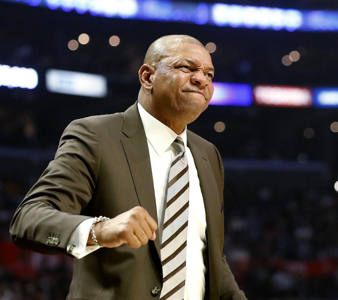 Clippers coach Doc Rivers reacts during the second quarter.