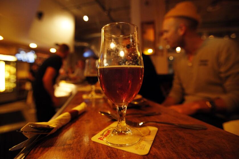 Bruges, Belgium, will soon have an underground beer pipeline. Pictured is some Belgian beer at Little Bear in Los Angeles.