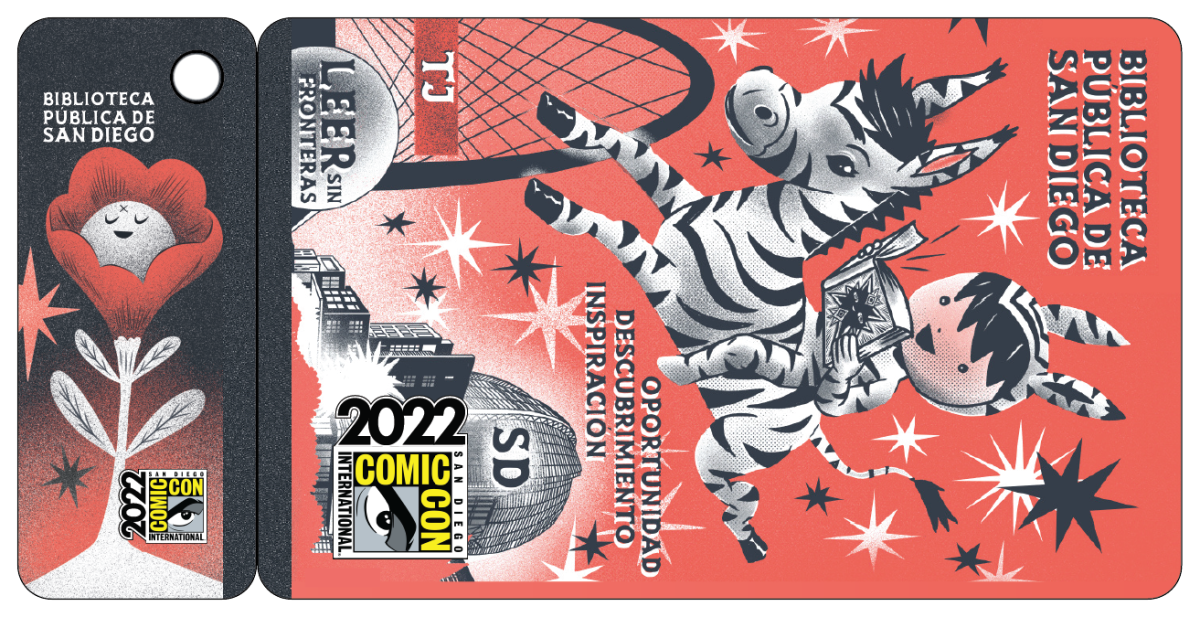 The commemorative edition card library card available at Comic-Con.