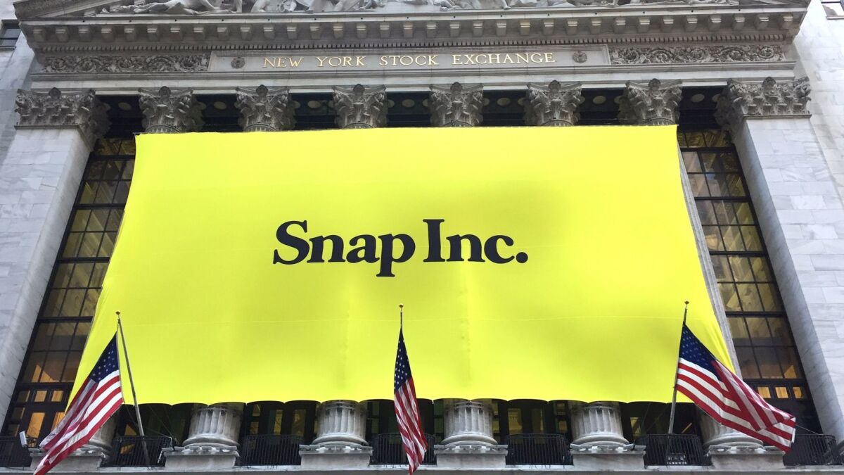 The debut of Snap, the company behind the Snapchat messaging app, is marked at the New York Stock Exchange in March.