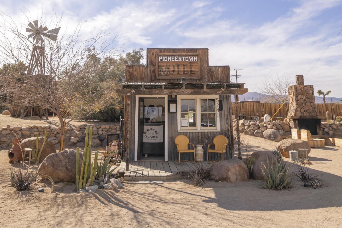 The Pioneertown Motel has an Old West look in its location near Joshua Tree.