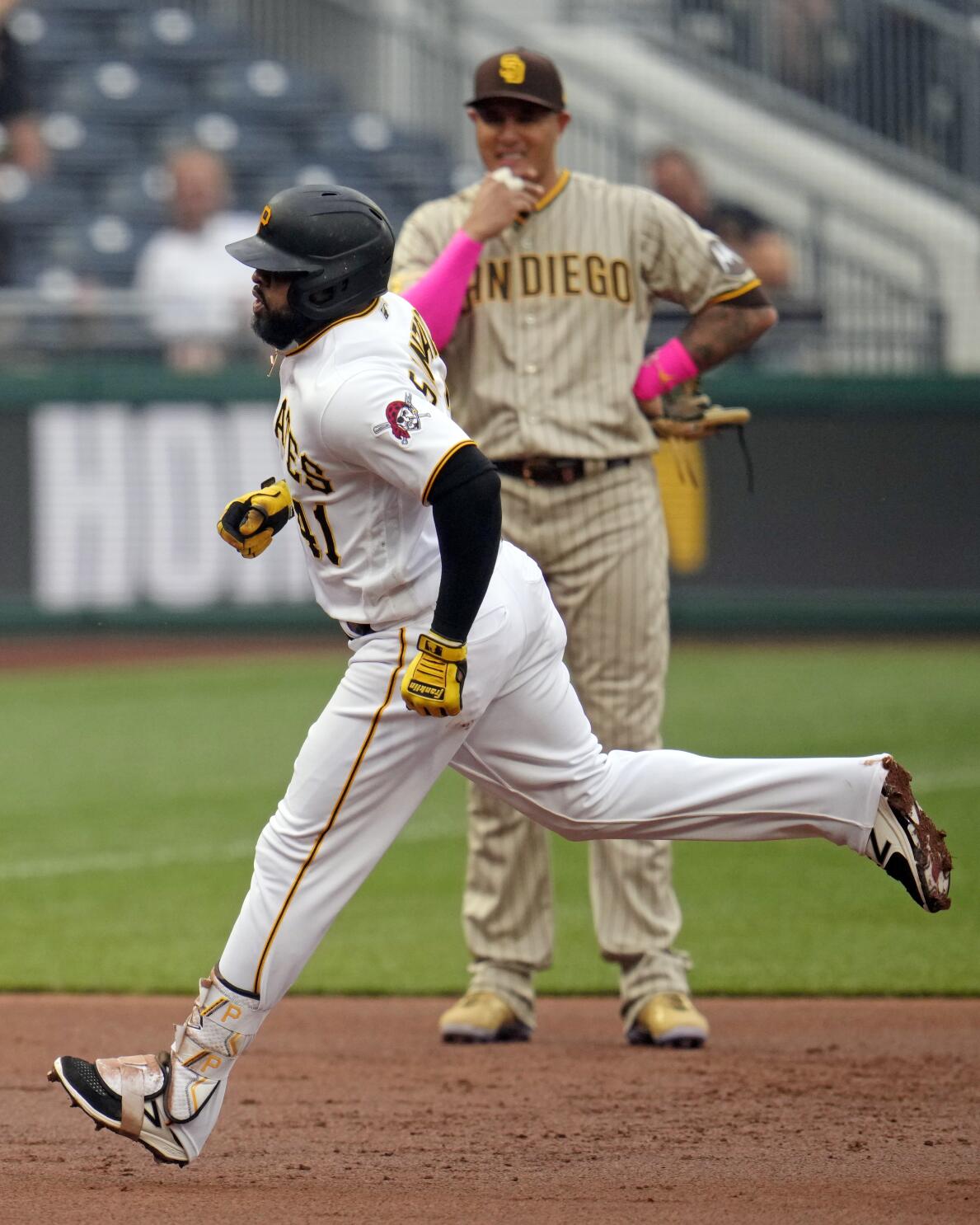 San Diego Padres third baseman Manny Machado (13) looks on during a  baseball game against the Washington Nationals, Saturday, July 17, 2021, in  Washington. (AP Photo/Nick Wass Stock Photo - Alamy