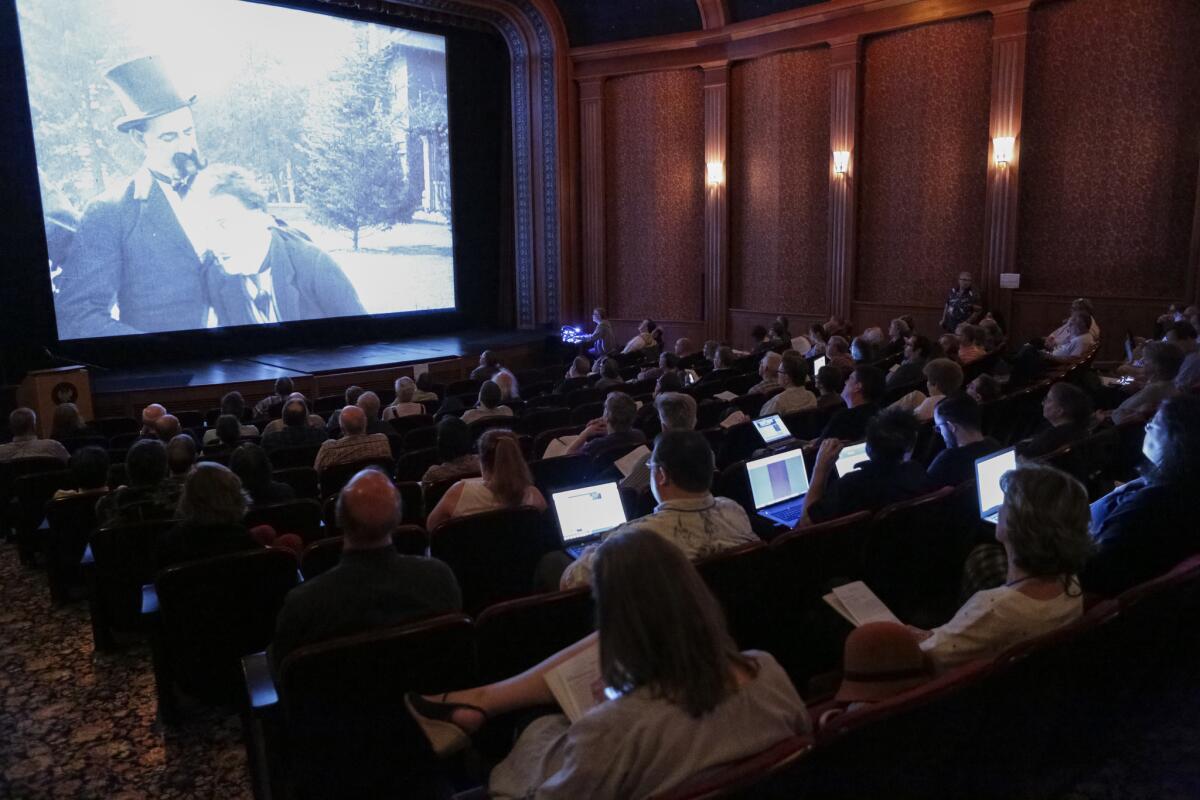 Scholars, archivists and film enthusiasts attend the "Mostly Lost" film festival at the Library of Congress Packard Campus to screen and identify silent films.