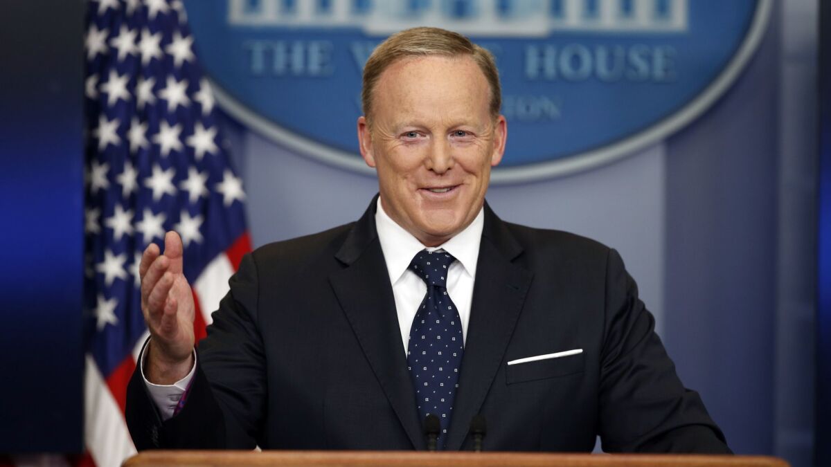 Sean Spicer during his tenure as White House press secretary at a briefing June 20, 2017.