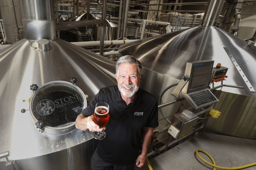 ESCONDIDO, CA - AUGUST 05: Stone Brewery co-founder Steve Wagner poses for photos at Stone Brewing on Thursday, Aug. 5, 2021 in Escondido, CA. Stone Brewery is 25 years old. (Eduardo Contreras / The San Diego Union-Tribune)