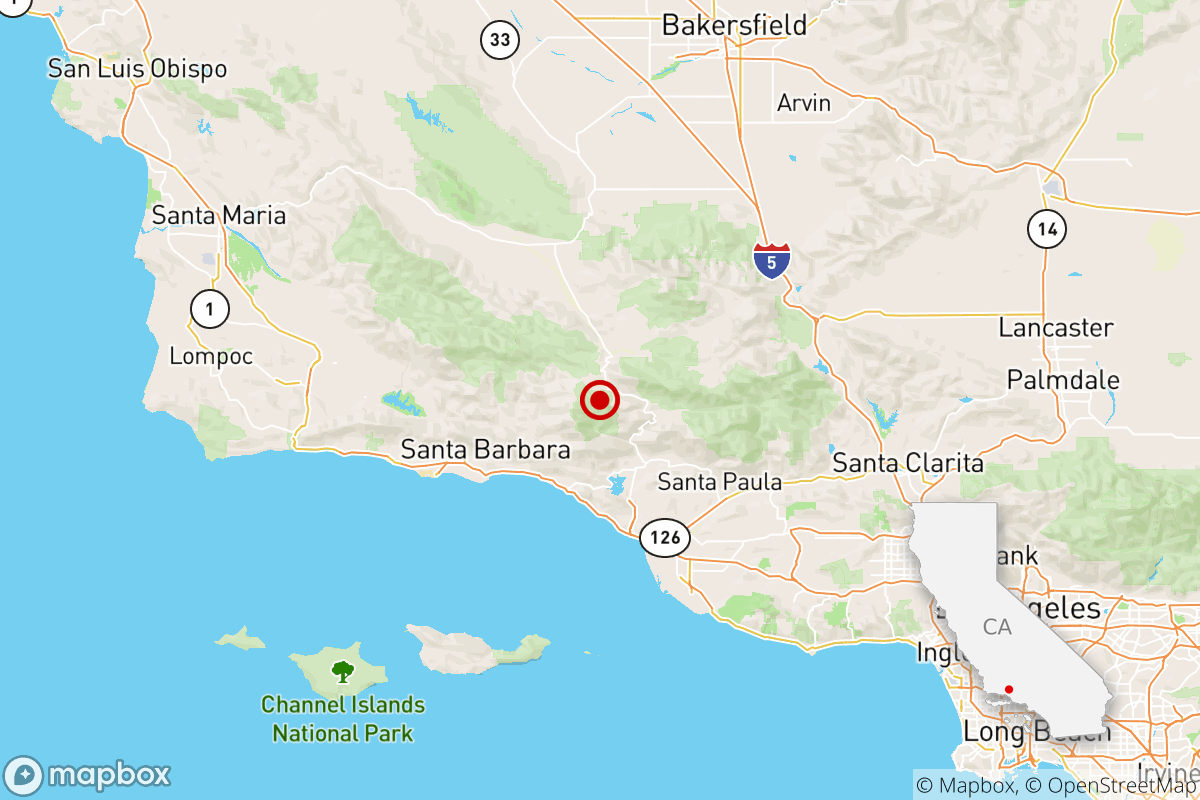 A map of the earthquake epicenter