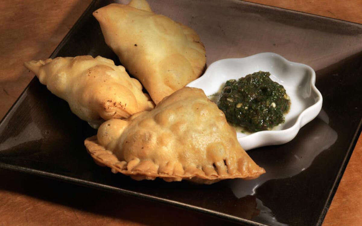 Lamb samosas from Madhur Jaffrey.