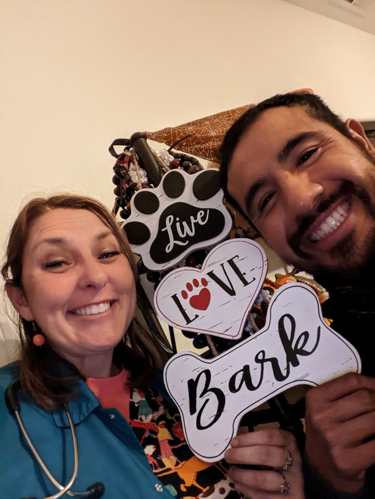 “Live, Love, Bark” is a reminder of life at a dog boarding kennel, according to Dr. Anne Serdy, with Edmundo Hernandez.