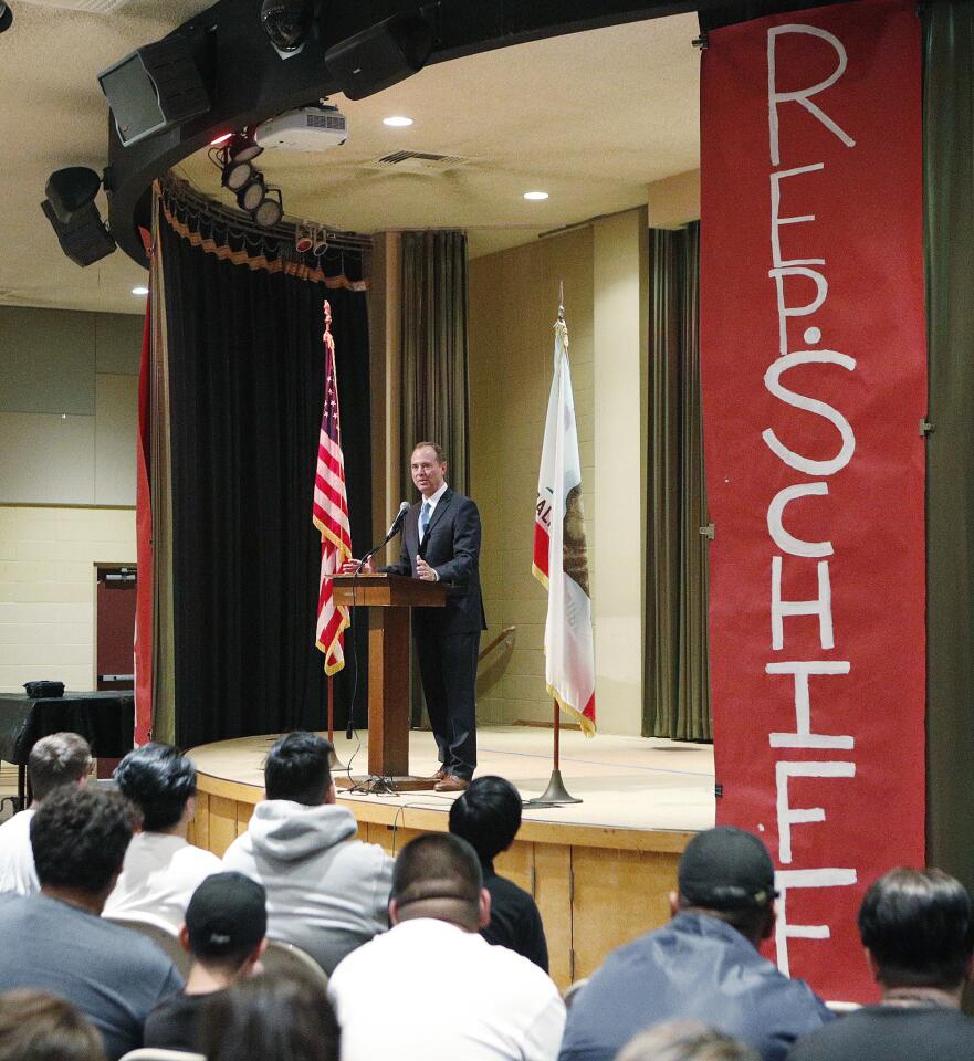 Photo Gallery: U.S. Congressman Adam Schiff answers several questions from Daily High School students
