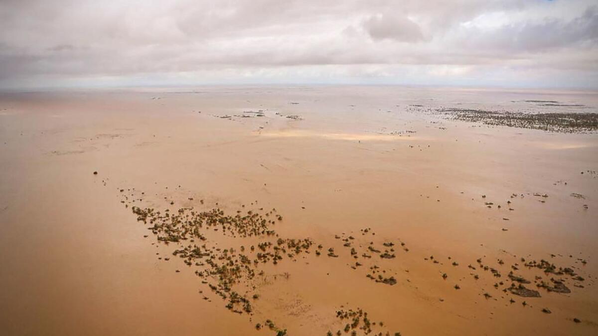 An aerial view of the flooding in central Mozambique. The death toll in the region has exceeded 600 and is expected to keep climbing.