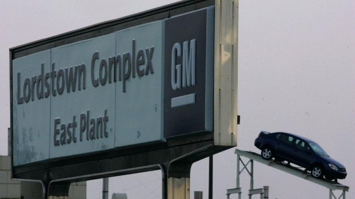 The General Motors complex in Lordstown, Ohio, is among those that would close under the automaker's plan.