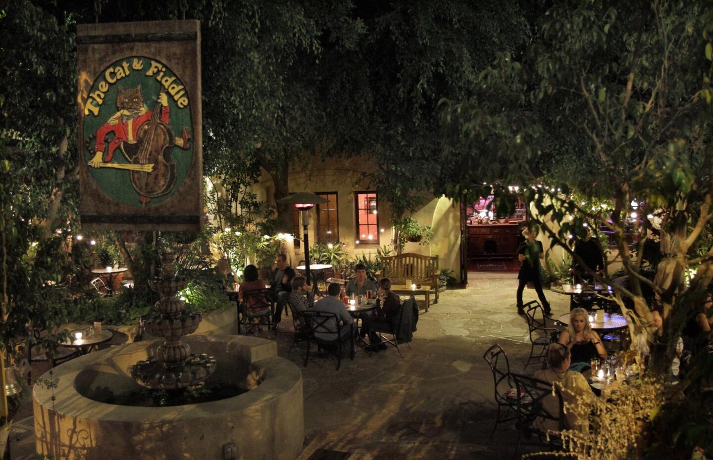 The Cat & Fiddle's famous courtyard patio on Oct. 10, 2012.