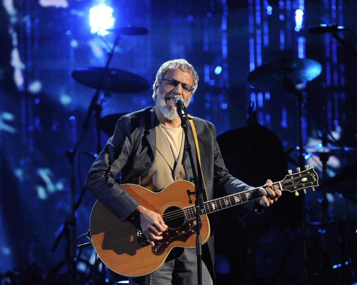 Yusuf, formerly known as Cat Stevens, performs at the Rock and Roll Hall of Fame induction ceremony in April.