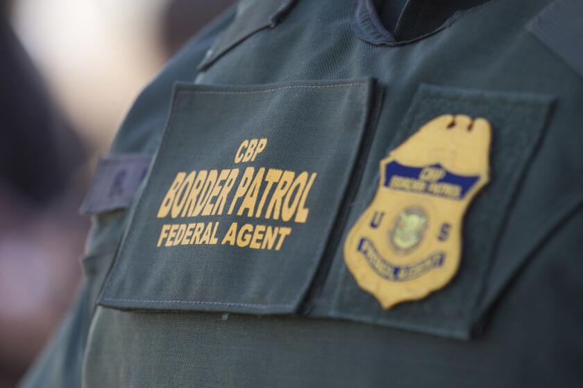 SAN DIEGO CA.- Oct. 26, 2017, CBP Border Patrol iconic image. of border patrol patch, PHOTO/JOHN GIBBINS, Staff photographer, San Diego Union-Tribune) copyright 2017