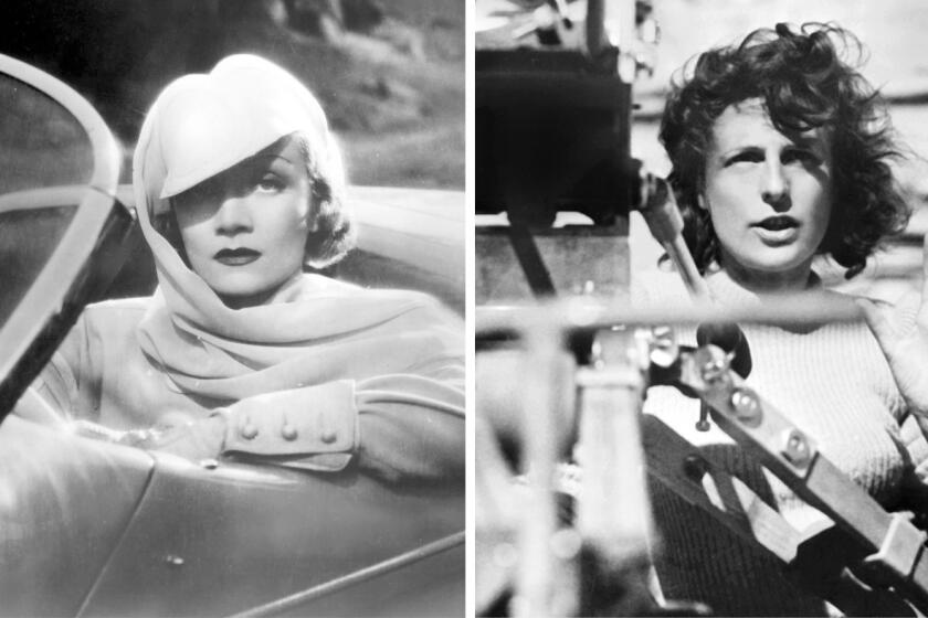 Actress Marlene Dietrich, left, and film director Leni Riefenstahl, are the subjects of Karin Wieland's new book "Dietrich and Riefenstahl: Hollywood, Berlin and a Century in Two Lives."