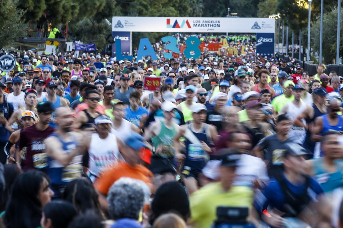 L.A. Marathon 2023: Thousands hit the streets for annual trek - Los Angeles  Times