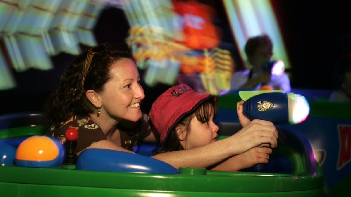 The Disneyland ride Buzz Lightyear Astro Blasters opened in 2005. Interactive gaming rides have become popular in smaller, regional parks.