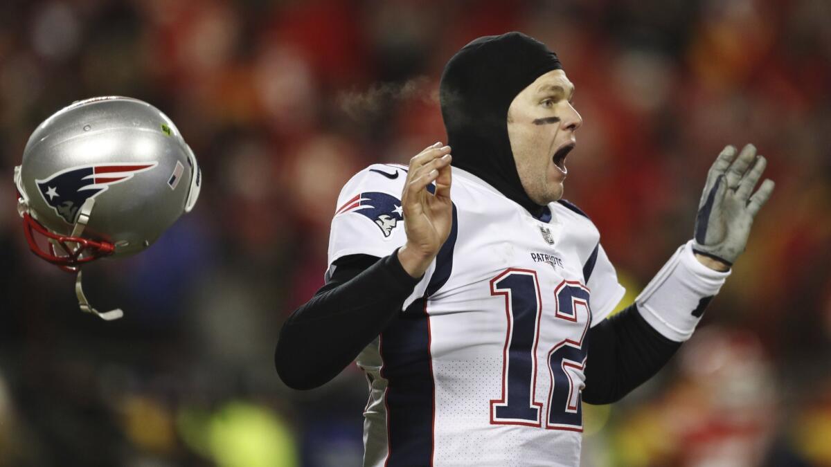 New England Patriots quarterback Tom Brady celebrates after defeating the Kansas City Chiefs in the AFC championship game Jan. 20.