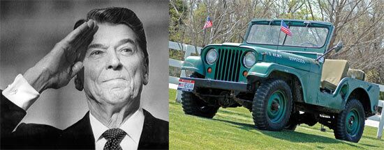 Ronald Reagan and Army Jeep