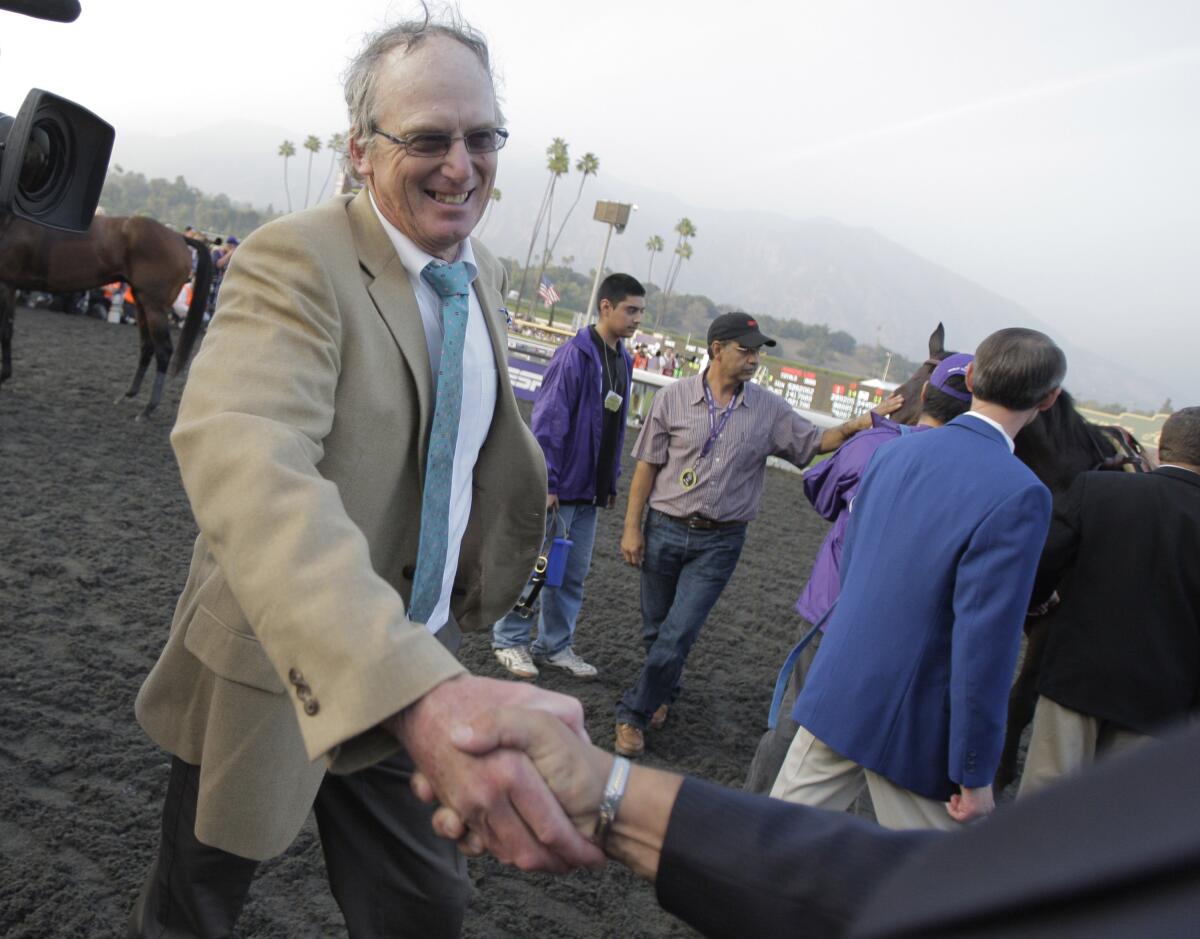 Trainer John Shirreffs is congratulated after Zenyatta won the 2009 Breeders' Cup Classic at Santa Anita Park.