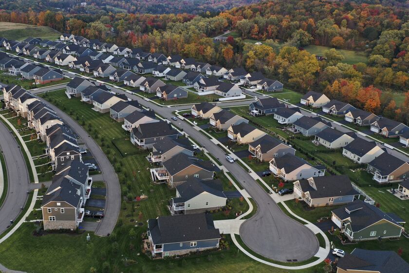 FILE - This is a new housing development in Middlesex Township, Pa., on Oct. 12, 2022. The government report on mortgage rates is released on Thursday, Nov. 17. (AP Photo/Gene J. Puskar, File)
