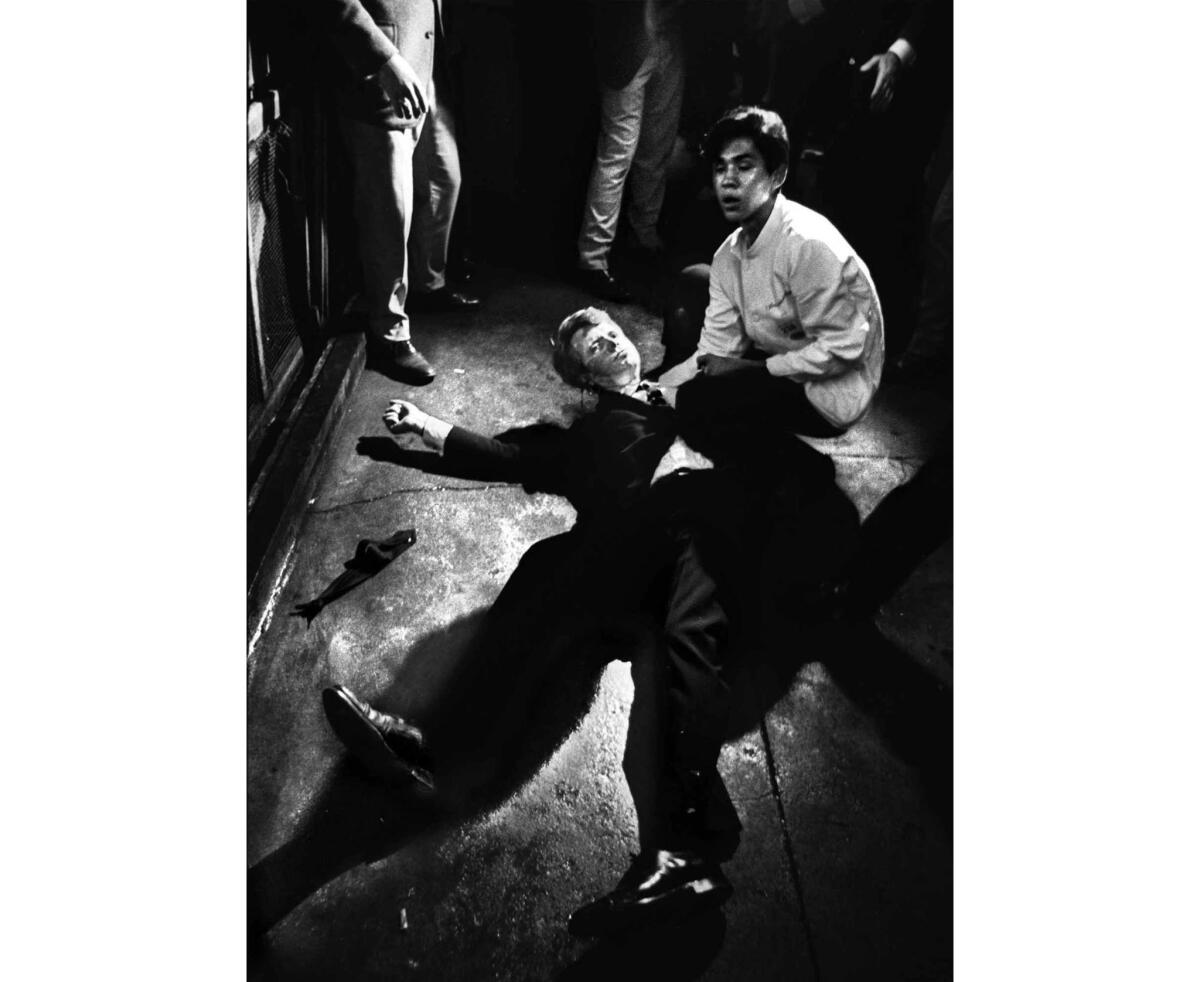 June 5, 1968: Sen. Robert F. Kennedy lies mortally wounded on the floor of a pantry at the Ambassador Hotel moments after being shot by Sirhan B. Sirhan.