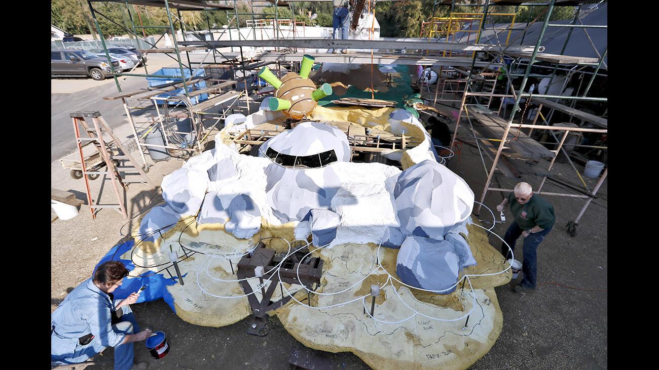 Photo Gallery: La Cañada Flintridge Rose Parade float coming along