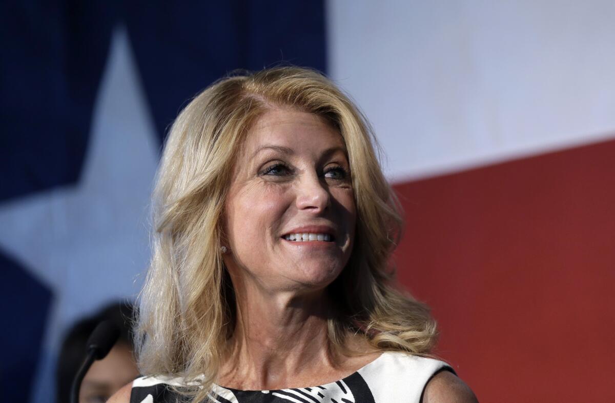 Texas Democratic gubernatorial candidate Wendy Davis.