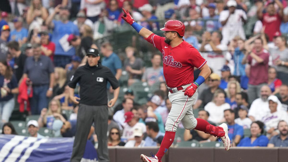 Schwarber homers on 1st pitch, Walker wins 5th straight start as Phillies  beat Cubs 3-1 - The San Diego Union-Tribune