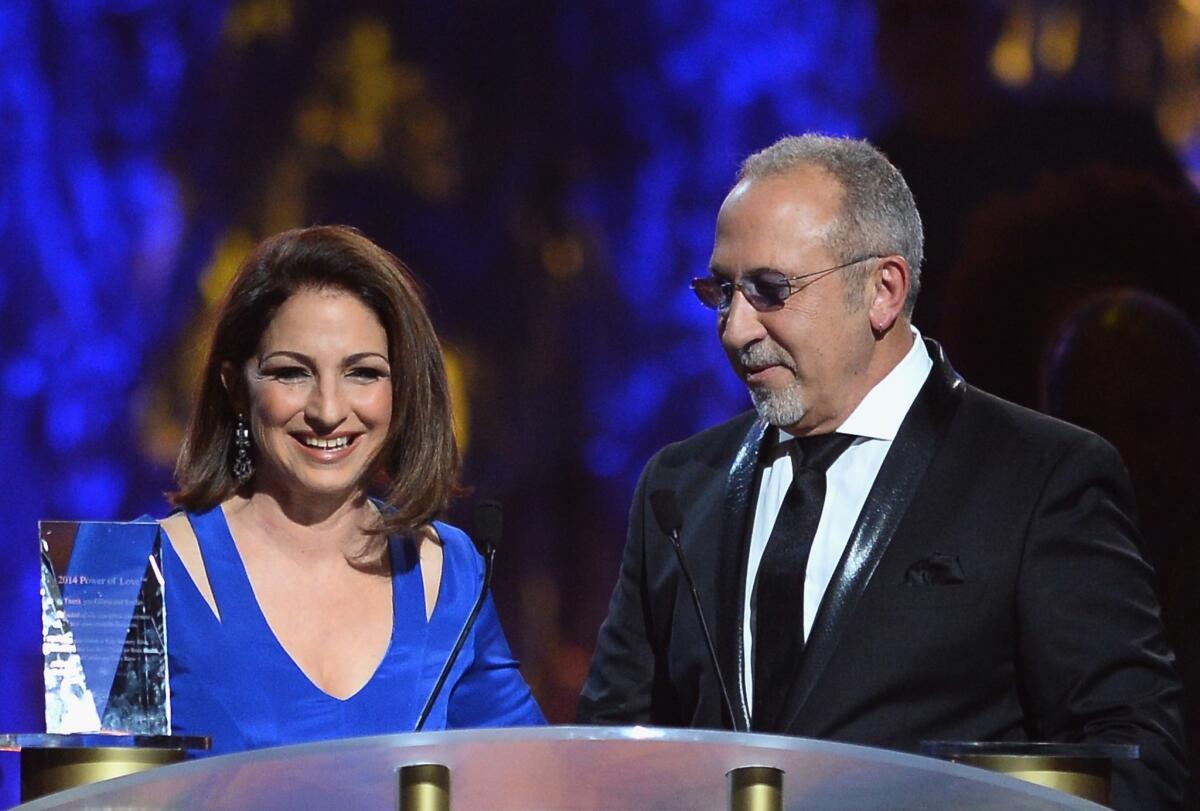 Gloria y Emilio Estefan en los Tony Awards.