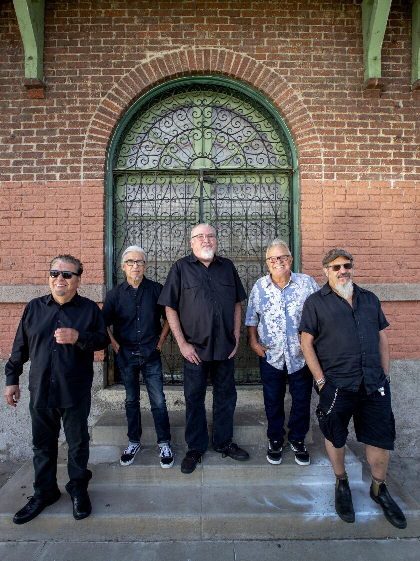 Los Lobos, from left: Cesar Rosas, Louie Pérez, David Hidalgo, Conrad Lozano and Steve Berlin.