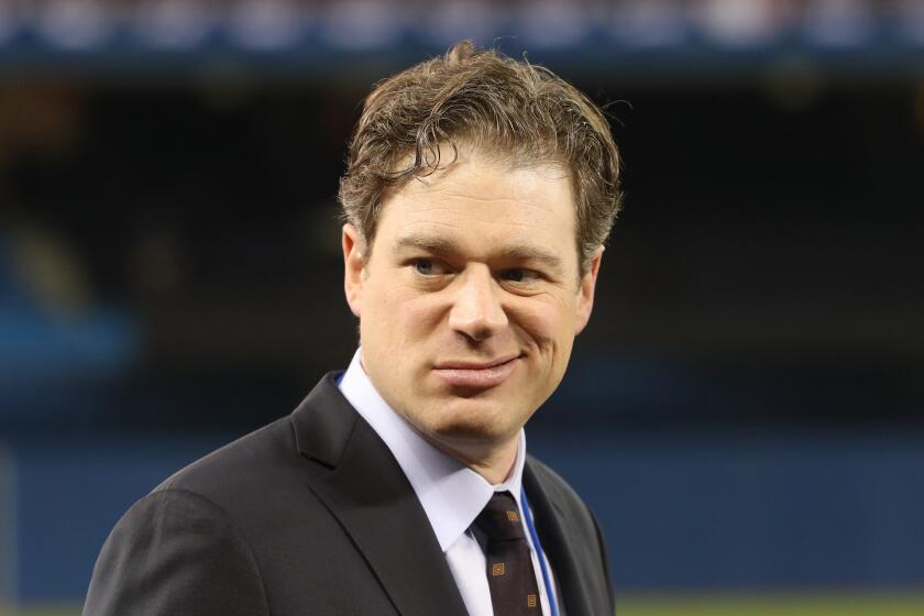 TORONTO, ON - APRIL 11: Baseball writer Jonah Keri during batting practice before the start of the Toronto Blue Jays MLB game against the Milwaukee Brewers at Rogers Centre on April 11, 2017 in Toronto, Canada. (Photo by Tom Szczerbowski/Getty Images)