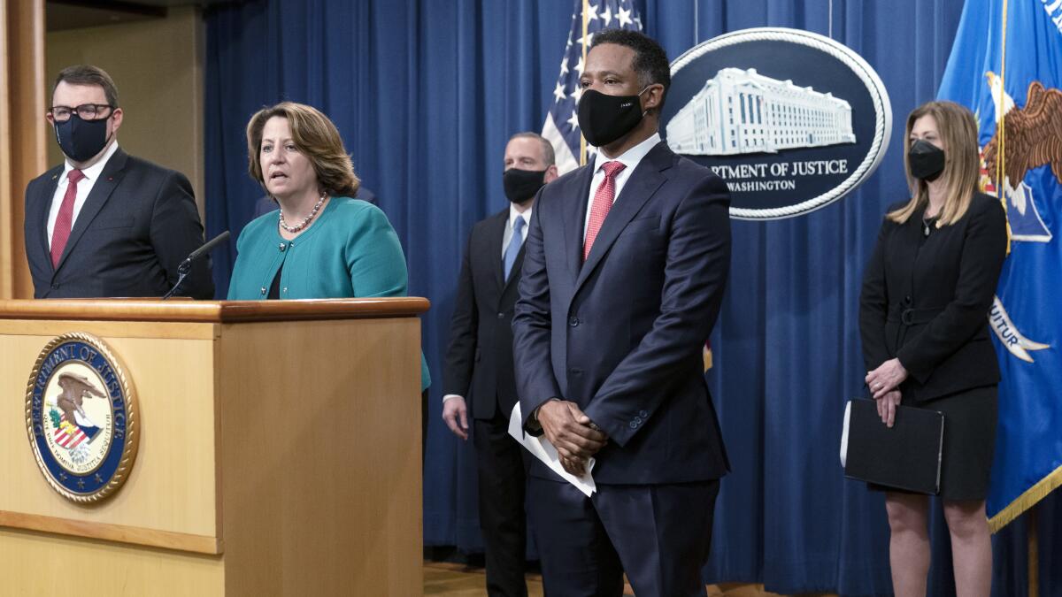 A group of officials at a news conference in Washington 