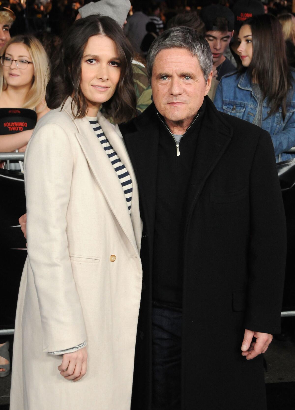 Grey with husband Brad Grey at a movie premiere in Hollywood in January 2017, a few months before he died.