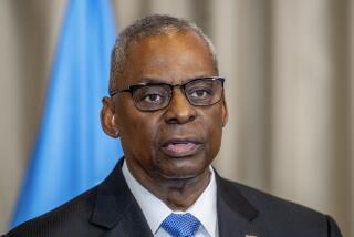 US Defense Secretary Lloyd Austin talks to the media after the meeting of the 'Ukraine Defense Contact Group' at Ramstein Air Base in Ramstein, Germany, Tuesday, March 19, 2024. (AP Photo/Michael Probst)