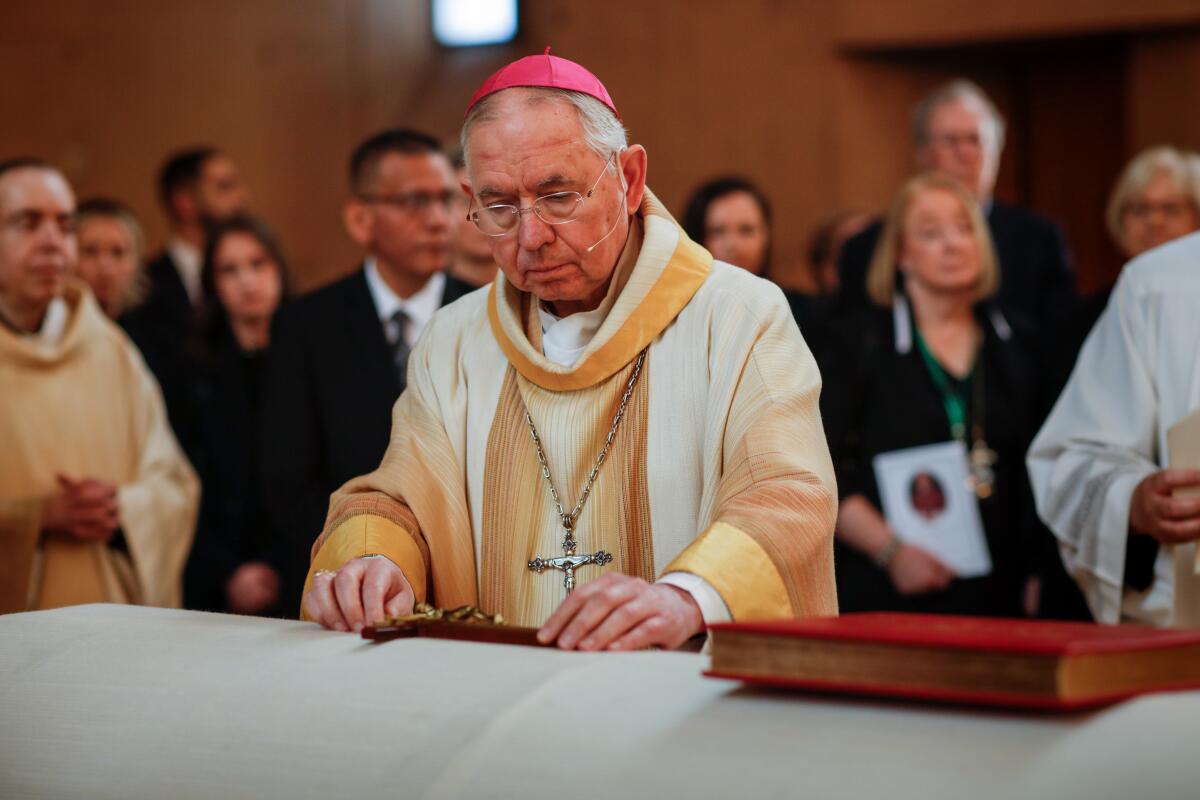 L.A. Archbishop José H. Gomez, seen in March, held a Mass before the Dodgers honored the Sisters of Perpetual Indulgence.