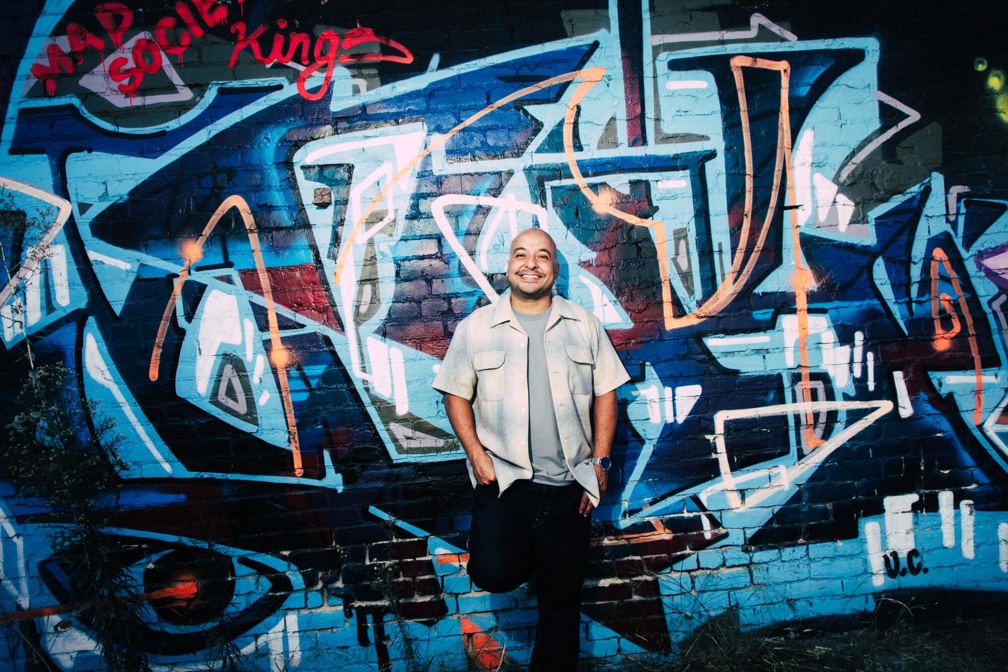 Comedian Frankie Quinones at Super Chief Art Gallery in Los Angeles