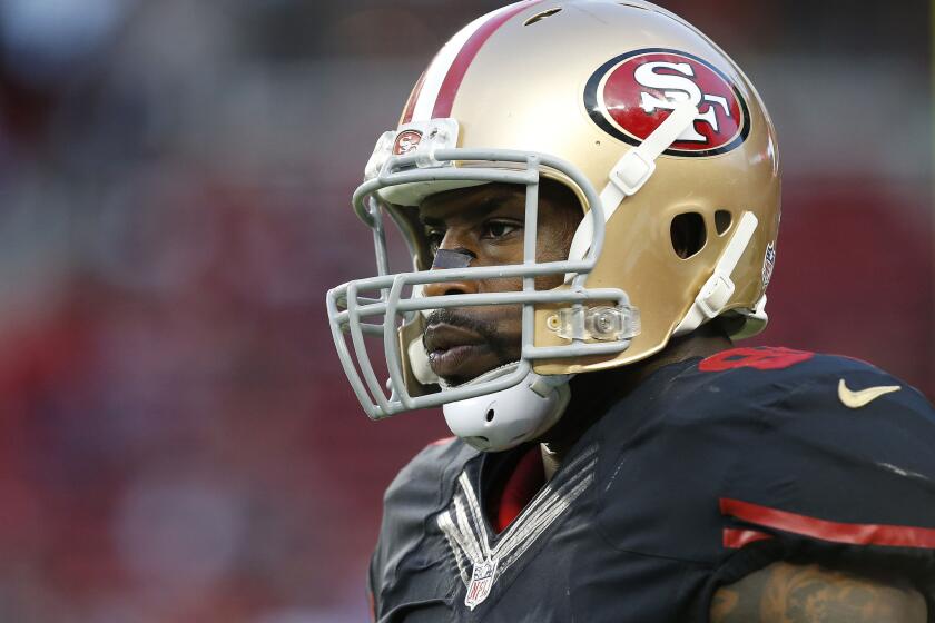 49ers tight end Vernon Davis before a game against the Vikings on Nov. 2.