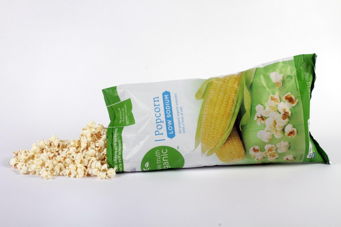 Organic, low-salt varieties of popcorn can be a good snack choice. Healthful flavorings can then be added for some dimension (and to please those with picky palates).