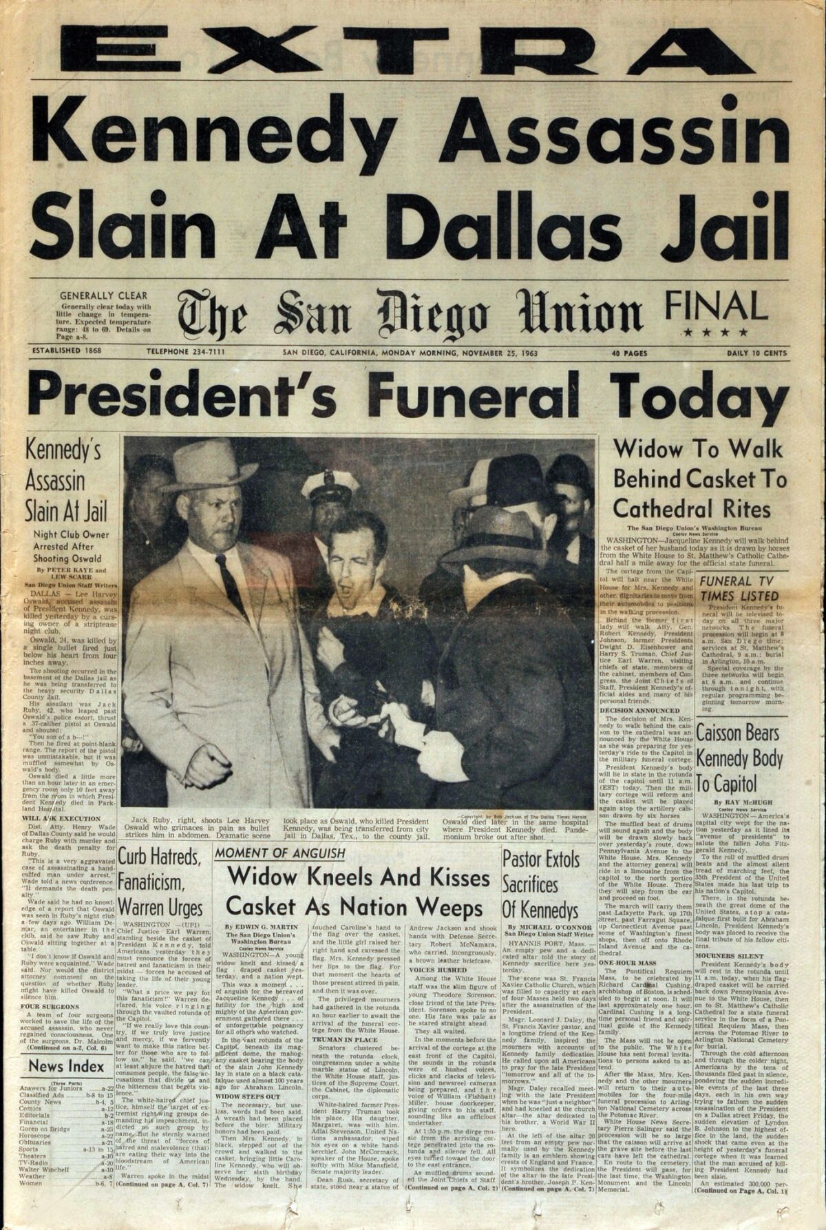 November 25, 1963: Ruby shoots Oswald - The San Diego Union-Tribune