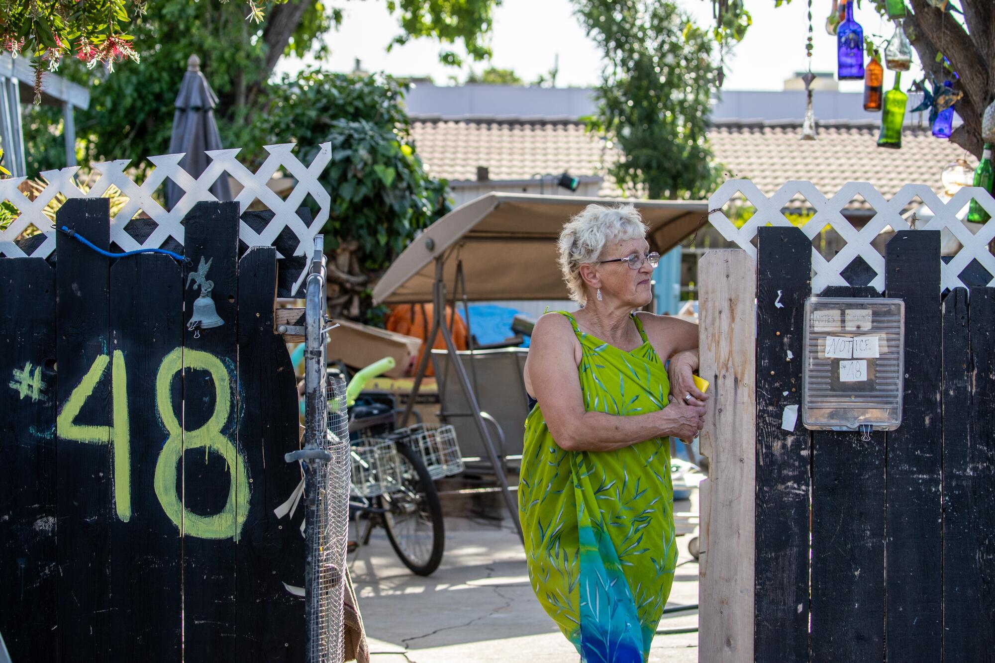 Patricia Shawn, 59, who lives in single wide mobile home since 1998 in La Hacienda Mobile Estate